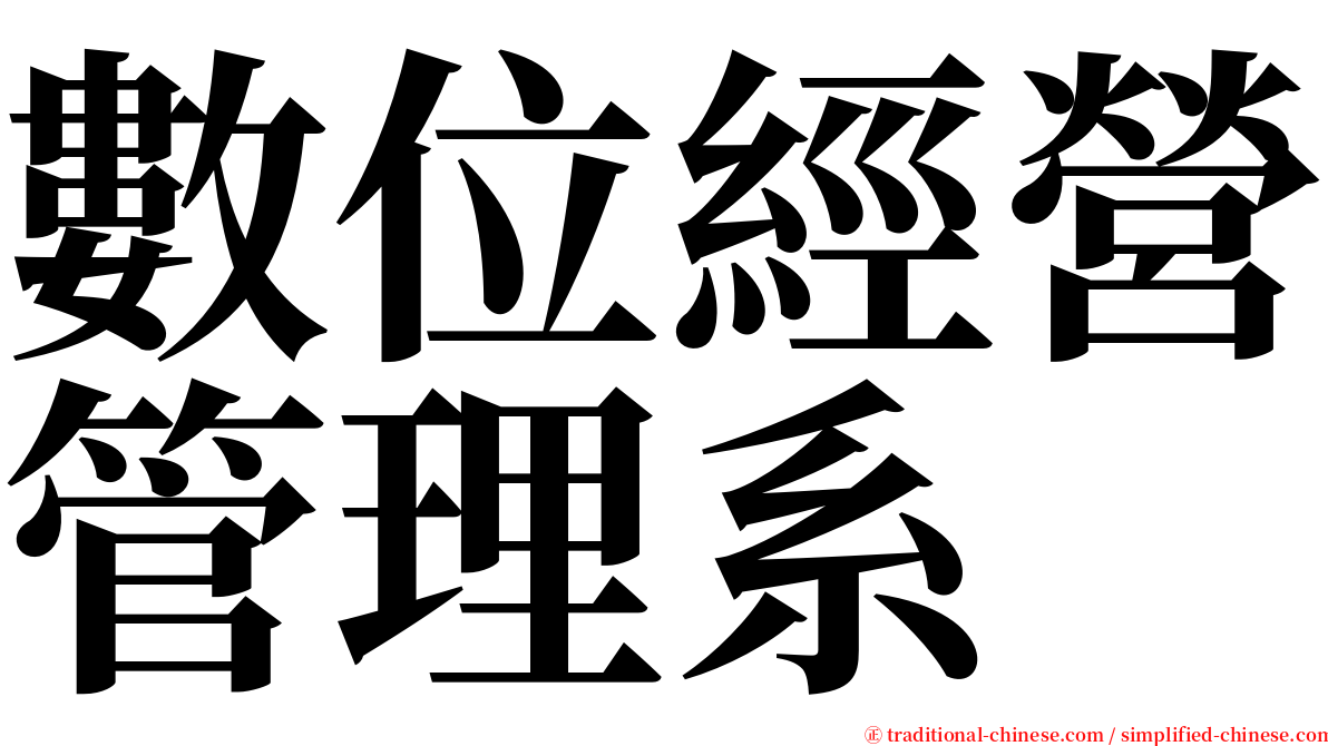 數位經營管理系 serif font