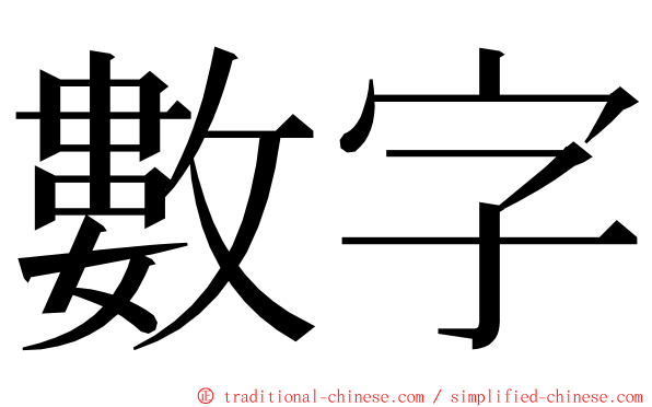 數字 ming font