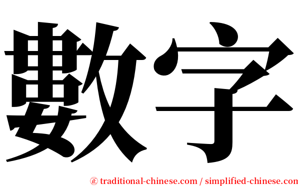 數字 serif font