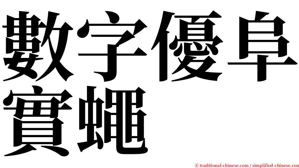 數字優阜實蠅 serif font