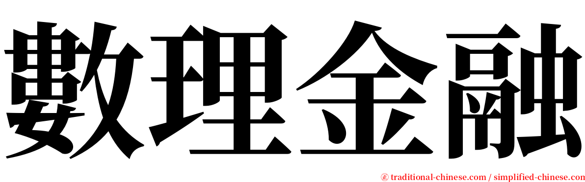 數理金融 serif font