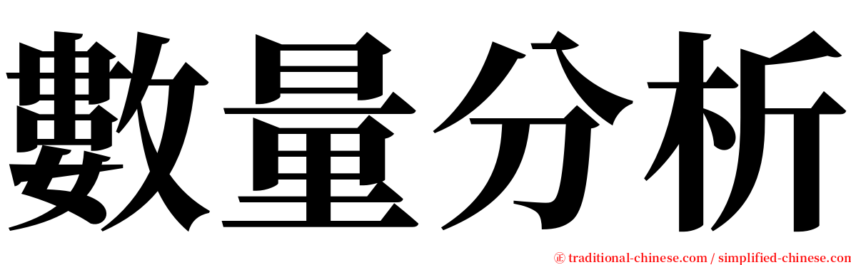 數量分析 serif font