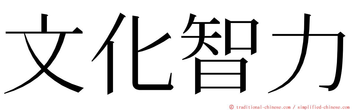 文化智力 ming font