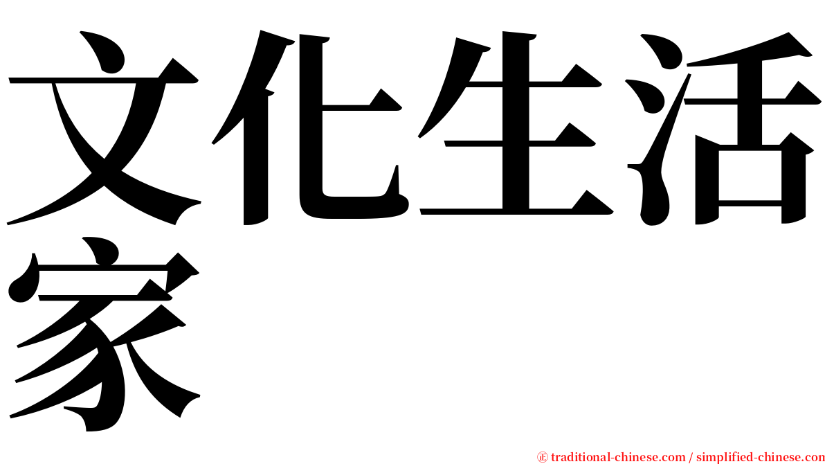 文化生活家 serif font