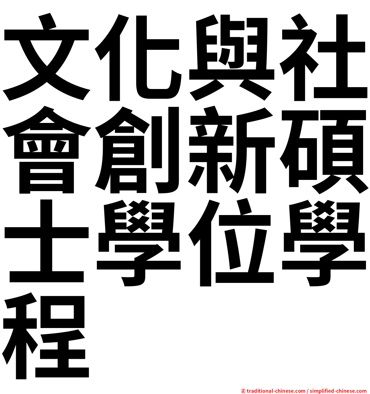 文化與社會創新碩士學位學程