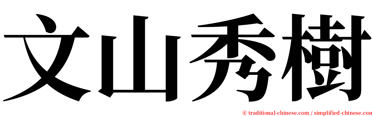 文山秀樹 serif font