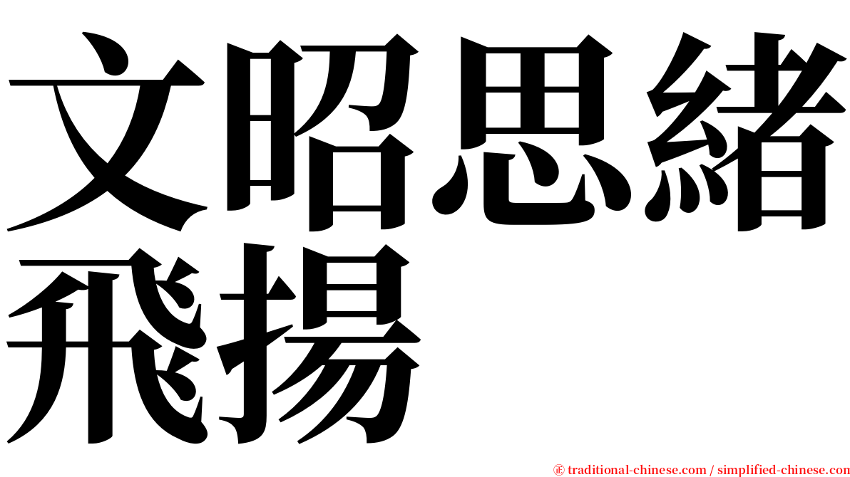 文昭思緒飛揚 serif font