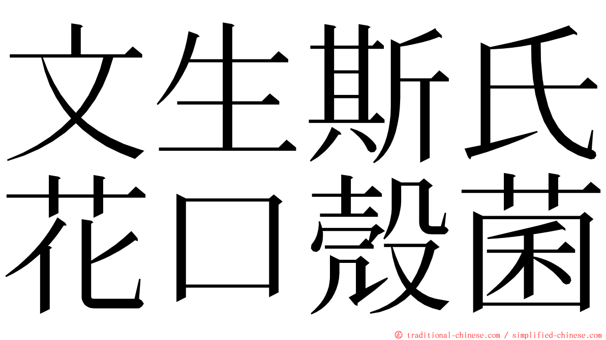 文生斯氏花口殼菌 ming font