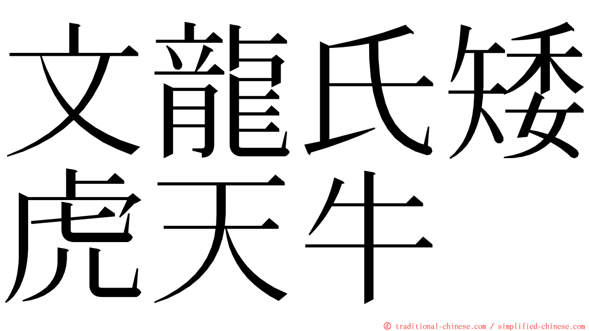 文龍氏矮虎天牛 ming font