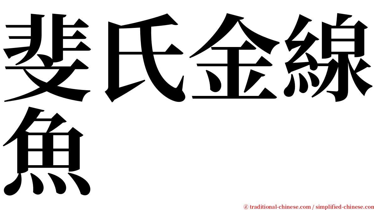 斐氏金線魚 serif font