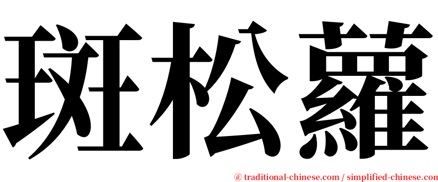 斑松蘿 serif font