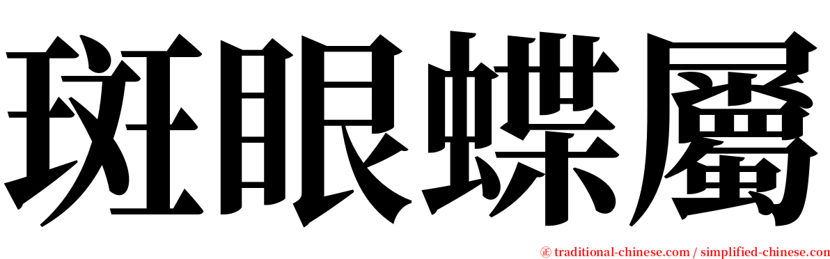 斑眼蝶屬 serif font