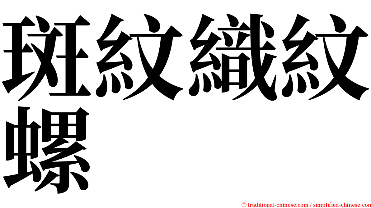 斑紋織紋螺 serif font