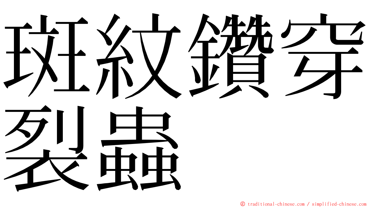 斑紋鑽穿裂蟲 ming font