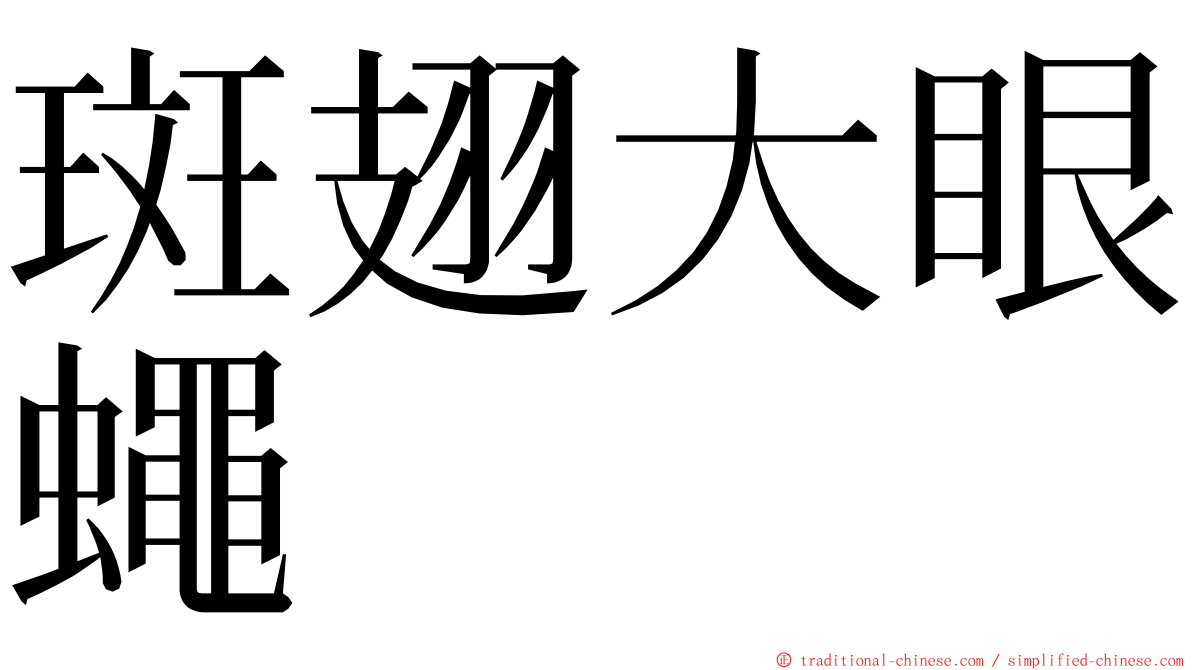 斑翅大眼蠅 ming font