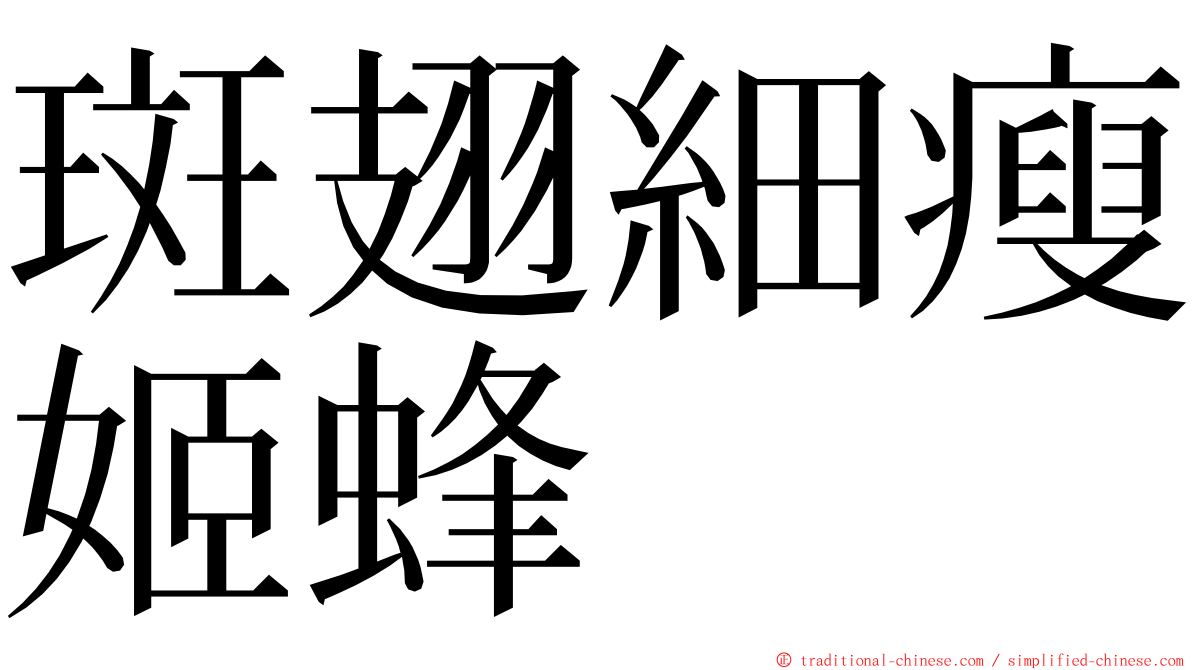 斑翅細瘦姬蜂 ming font