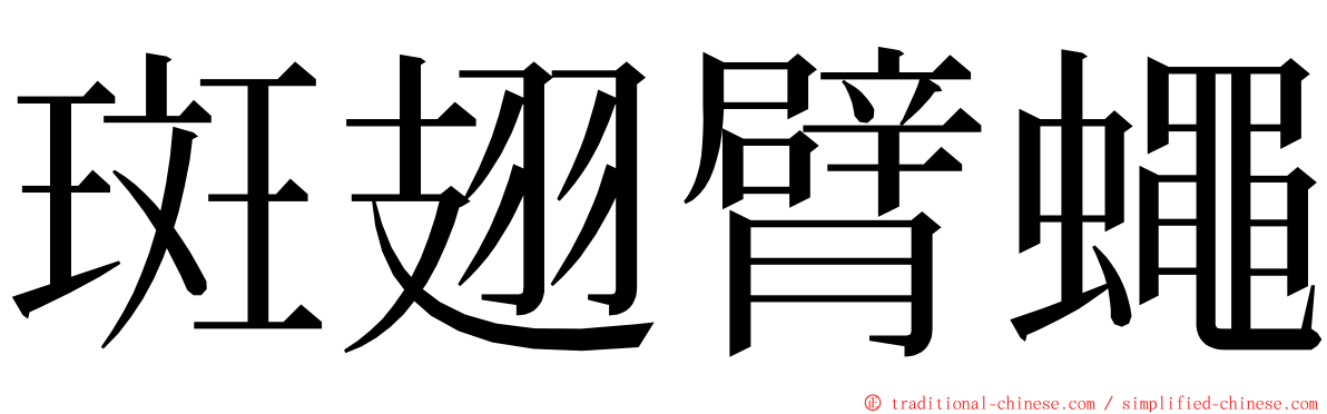 斑翅臂蠅 ming font