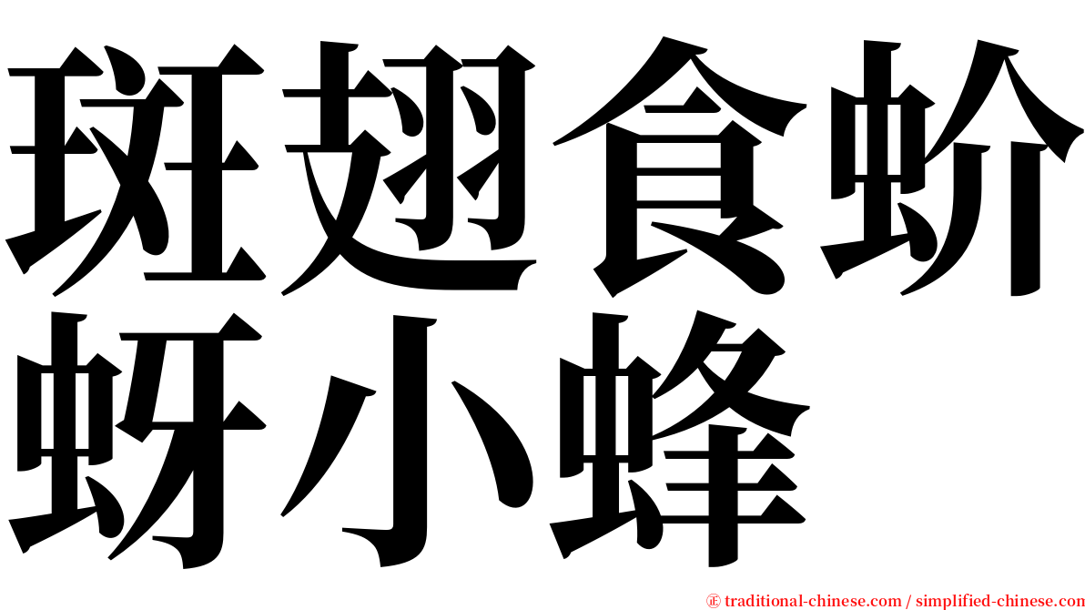 斑翅食蚧蚜小蜂 serif font