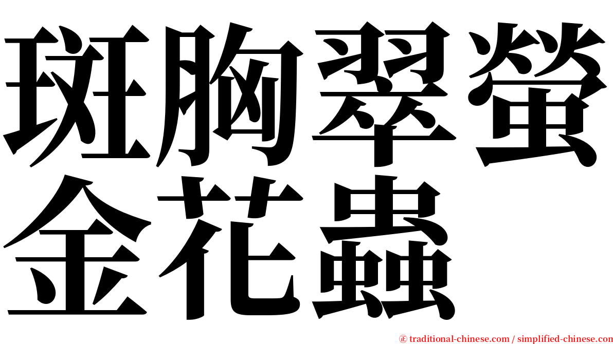 斑胸翠螢金花蟲 serif font