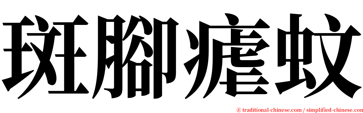 斑腳瘧蚊 serif font