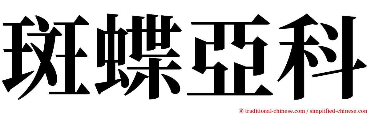 斑蝶亞科 serif font