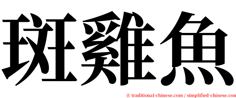 斑雞魚 serif font