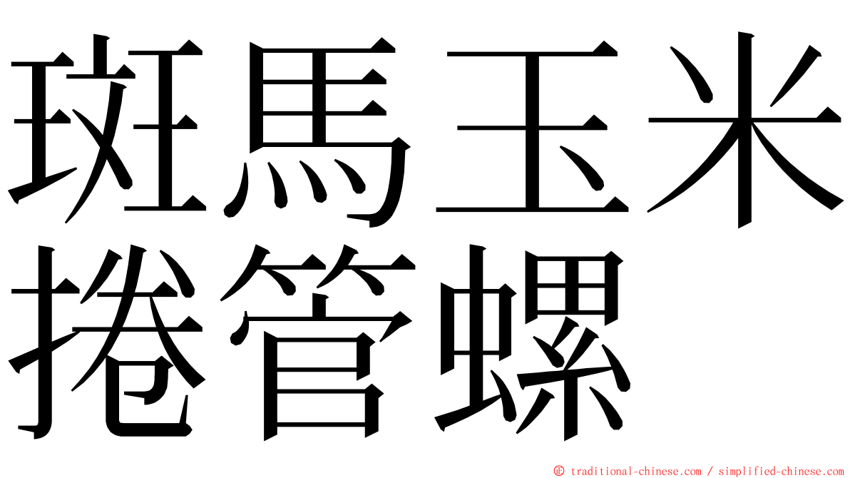 斑馬玉米捲管螺 ming font