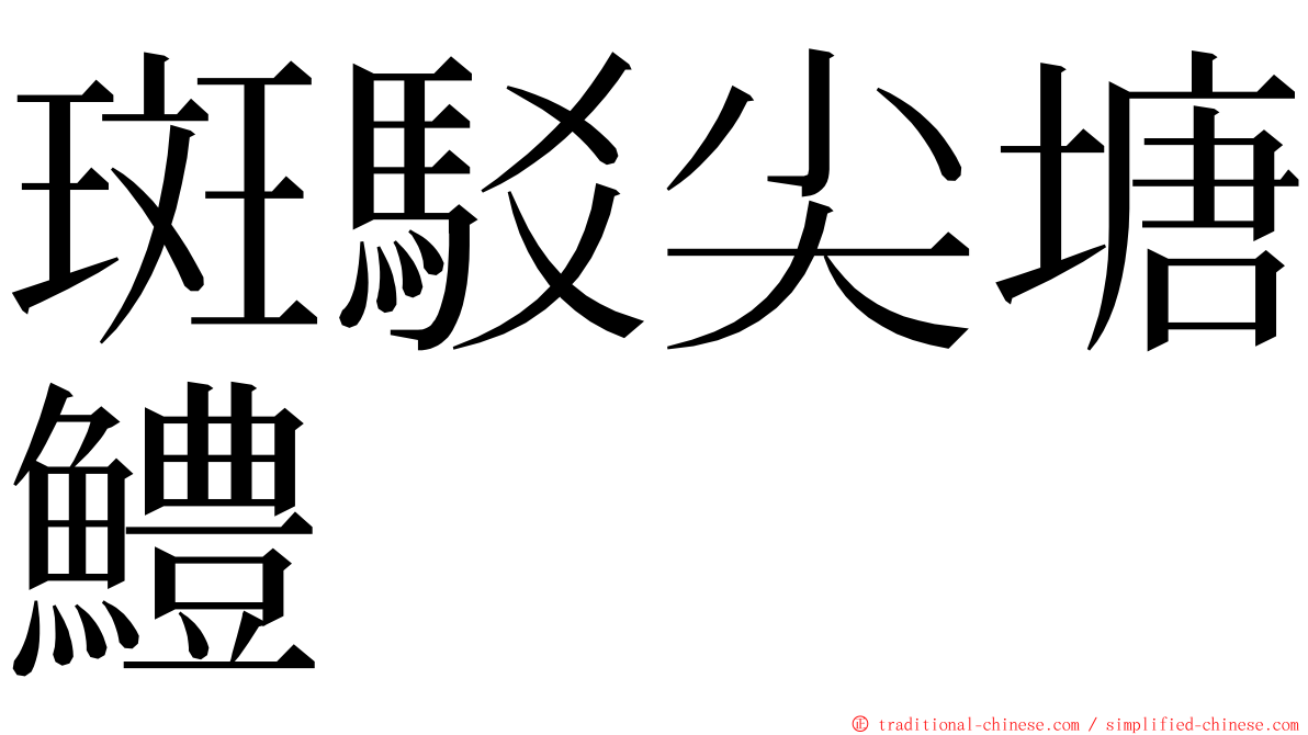 斑駁尖塘鱧 ming font