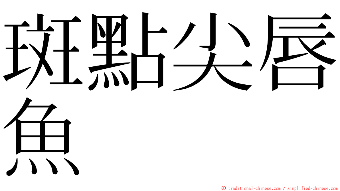 斑點尖唇魚 ming font