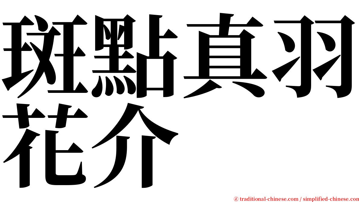 斑點真羽花介 serif font