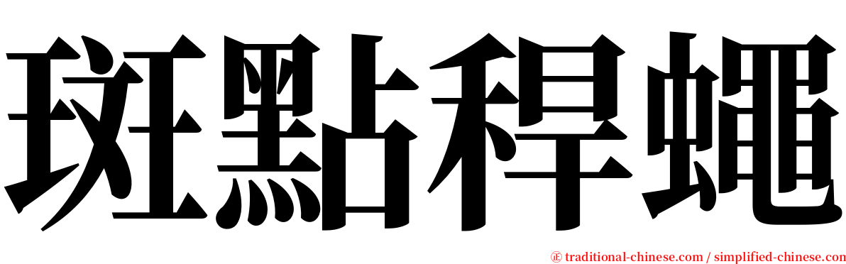 斑點稈蠅 serif font