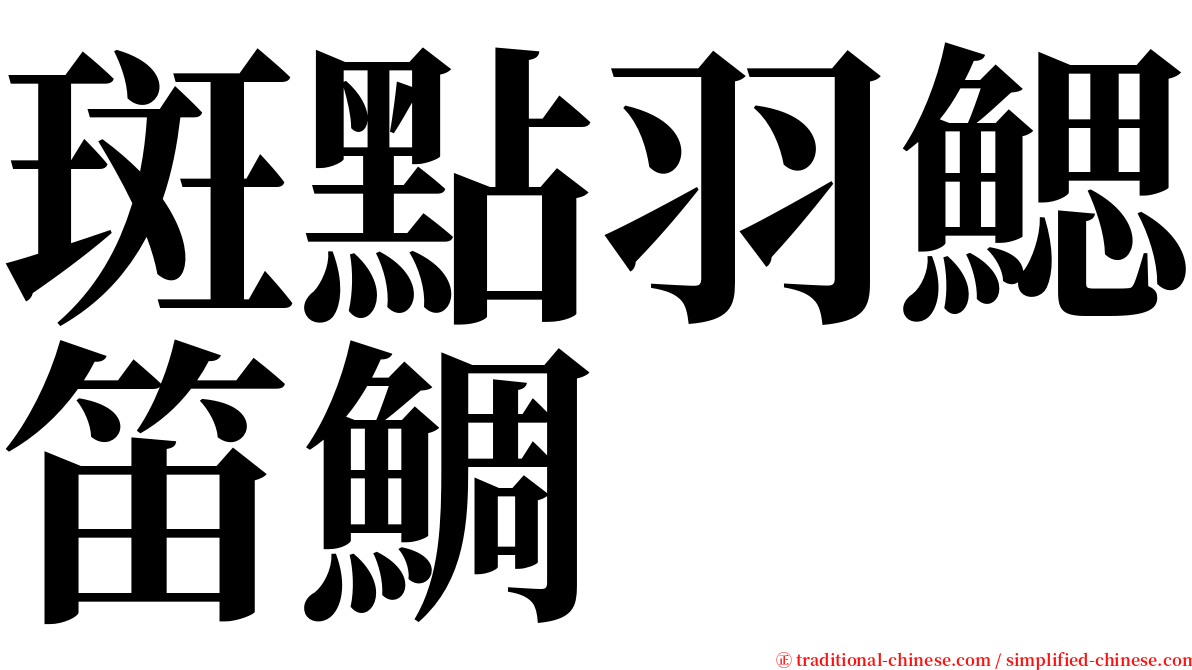 斑點羽鰓笛鯛 serif font