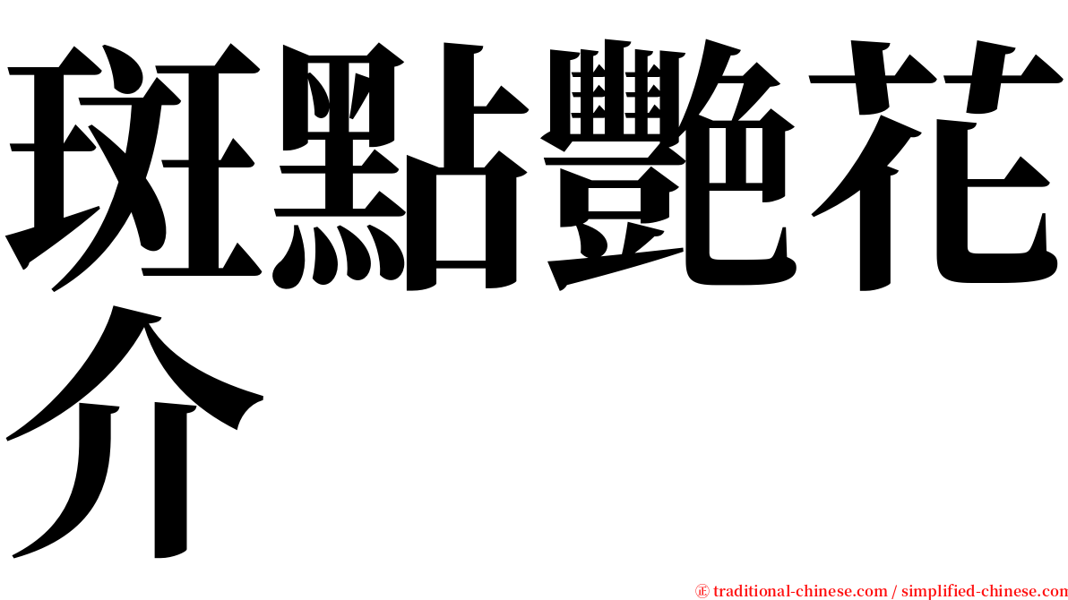 斑點艷花介 serif font