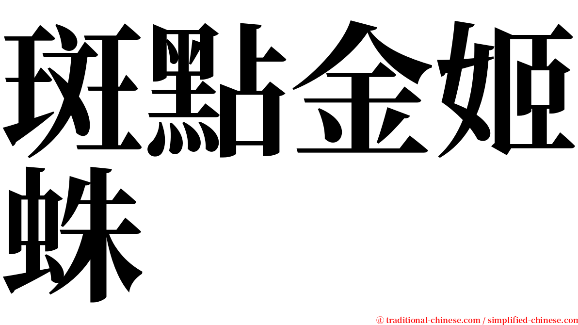 斑點金姬蛛 serif font