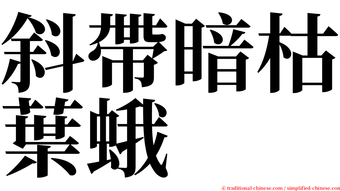 斜帶暗枯葉蛾 serif font