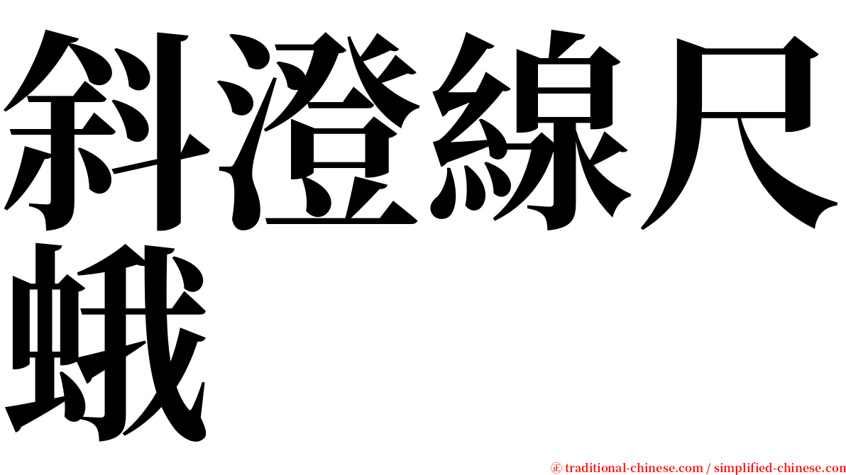 斜澄線尺蛾 serif font