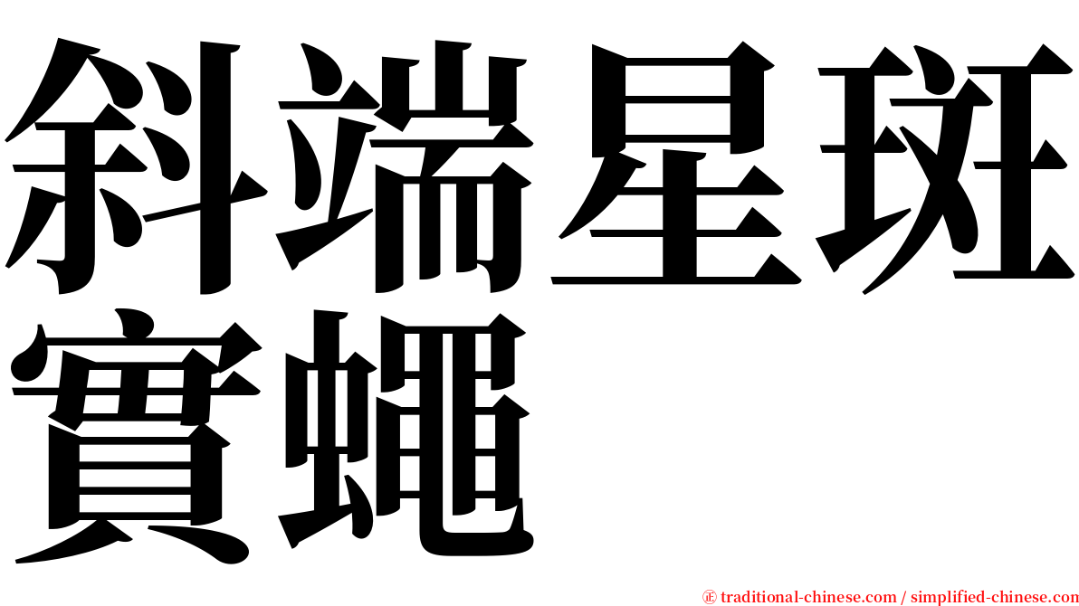 斜端星斑實蠅 serif font