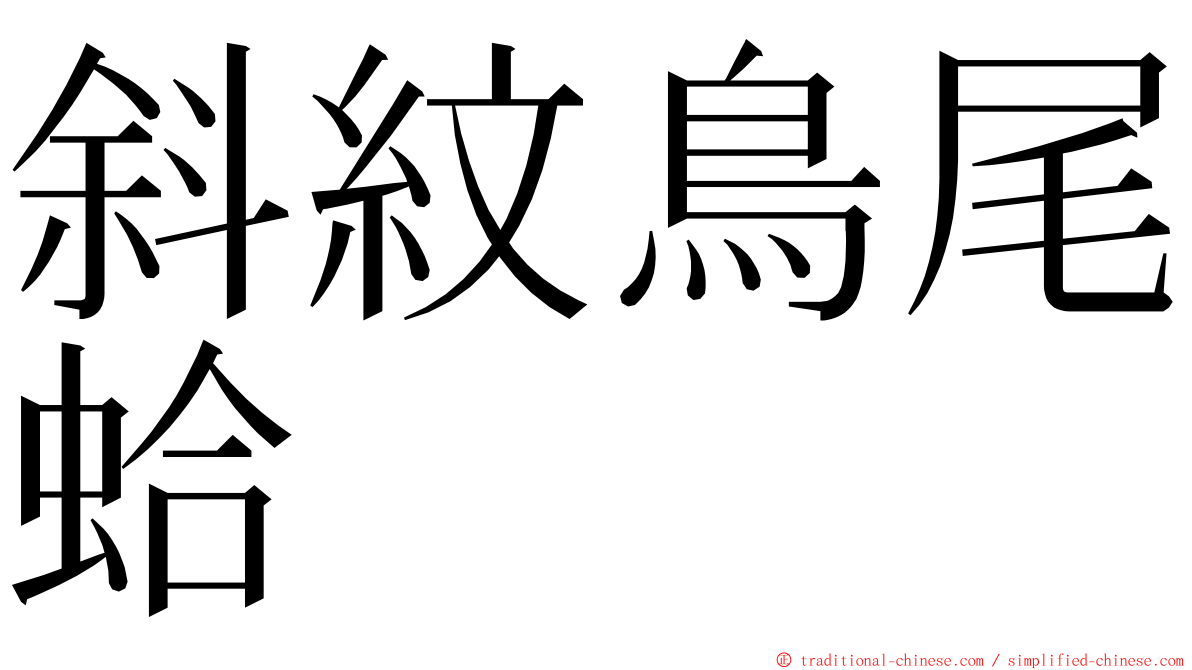 斜紋鳥尾蛤 ming font