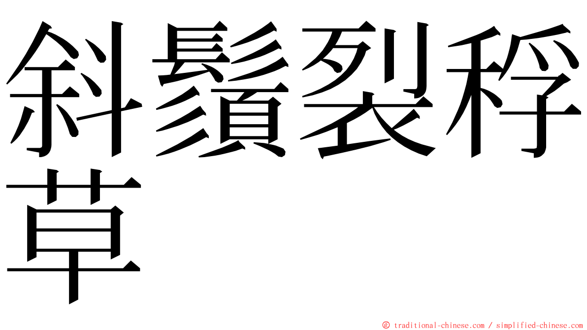 斜鬚裂稃草 ming font