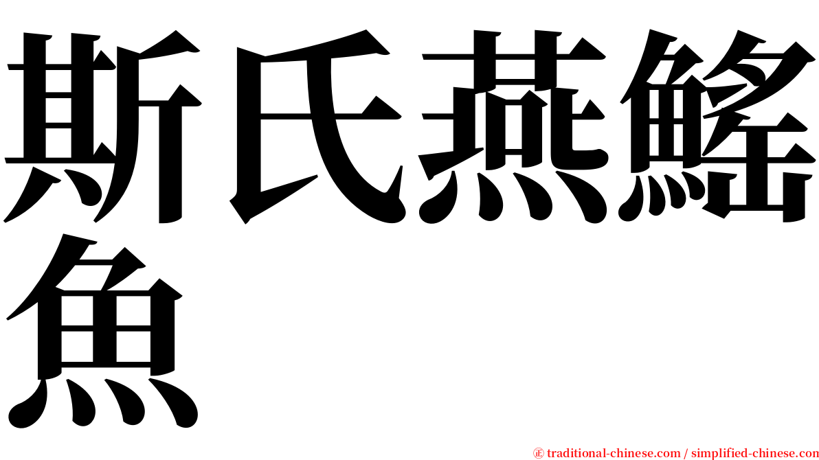 斯氏燕鰩魚 serif font