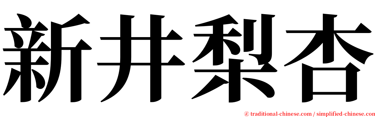 新井梨杏 serif font