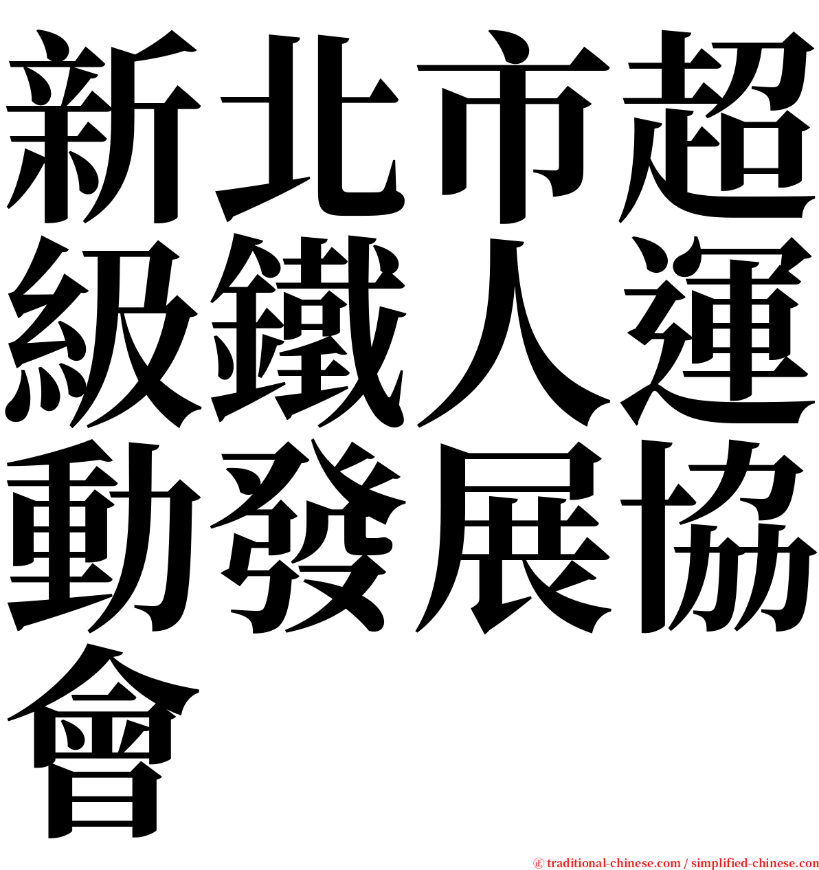 新北市超級鐵人運動發展協會 serif font