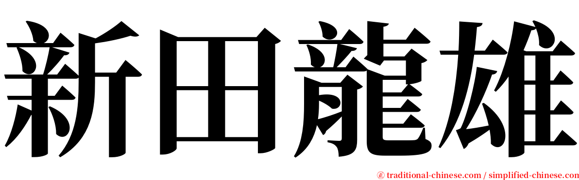 新田龍雄 serif font