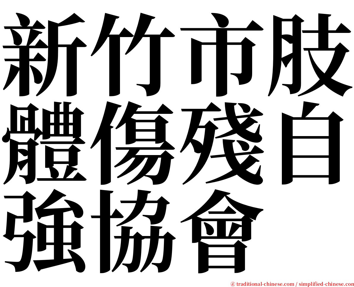 新竹市肢體傷殘自強協會 serif font