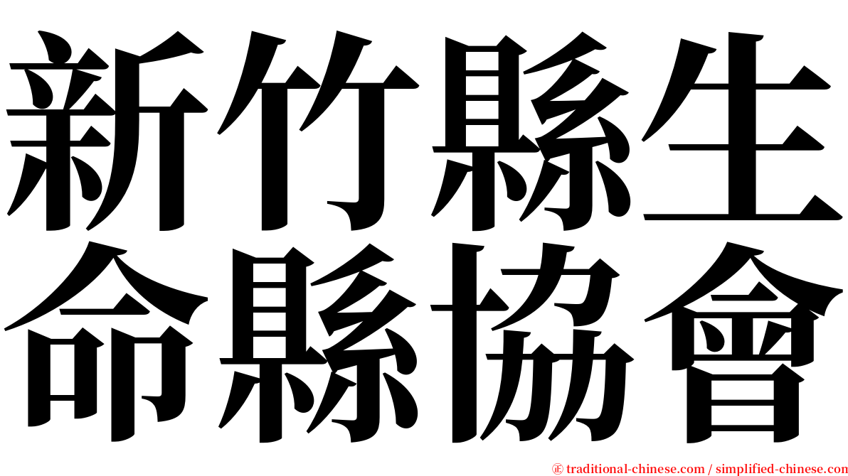 新竹縣生命縣協會 serif font