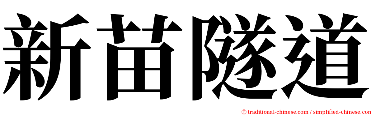 新苗隧道 serif font