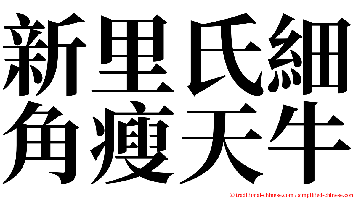 新里氏細角瘦天牛 serif font