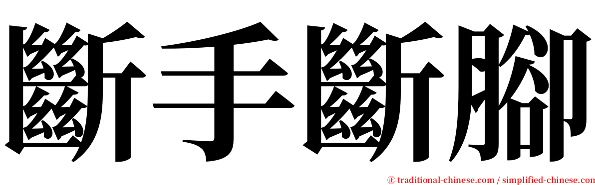 斷手斷腳 serif font