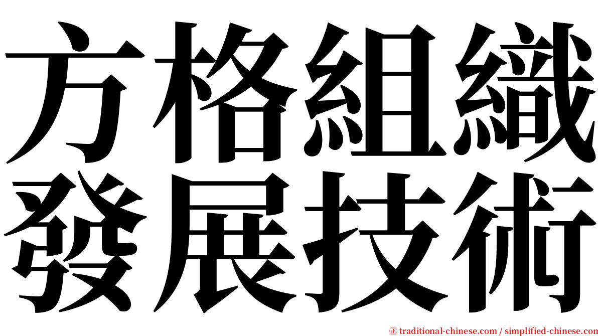 方格組織發展技術 serif font