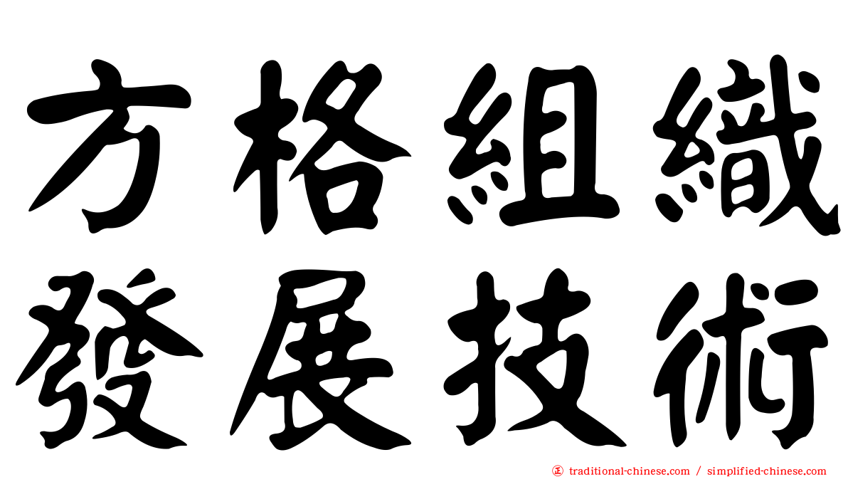 方格組織發展技術
